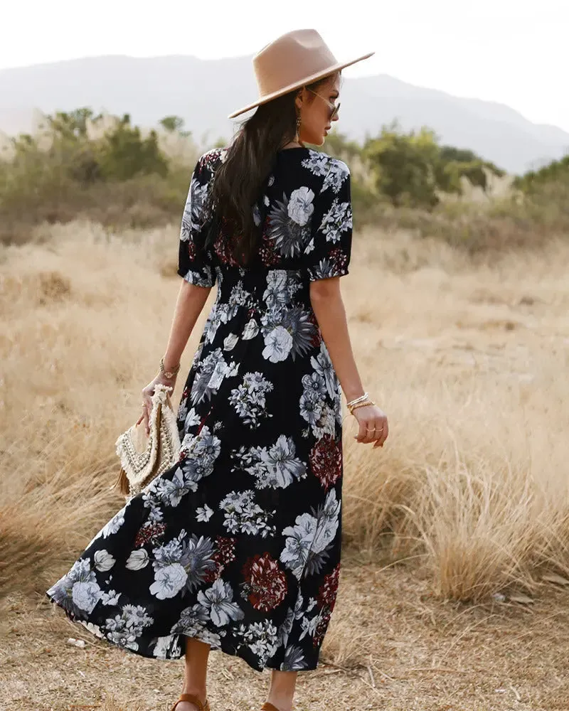 Vintage Floral Maxi Dress