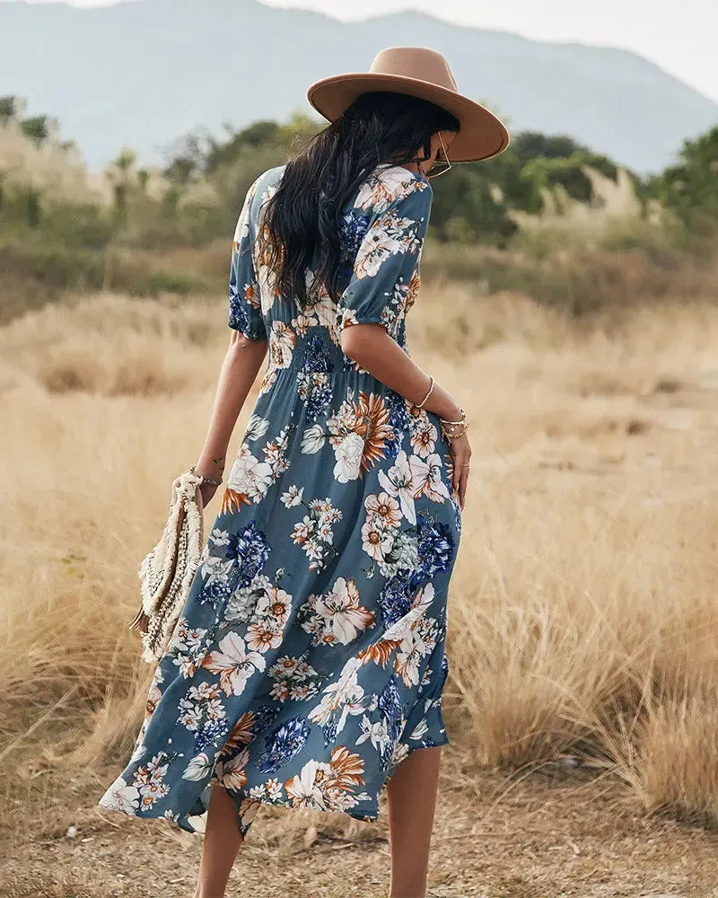 Vintage Floral Maxi Dress