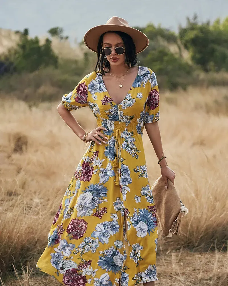 Vintage Floral Maxi Dress