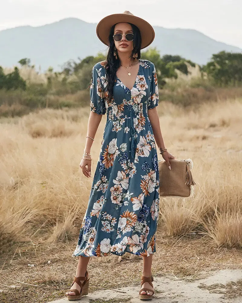 Vintage Floral Maxi Dress