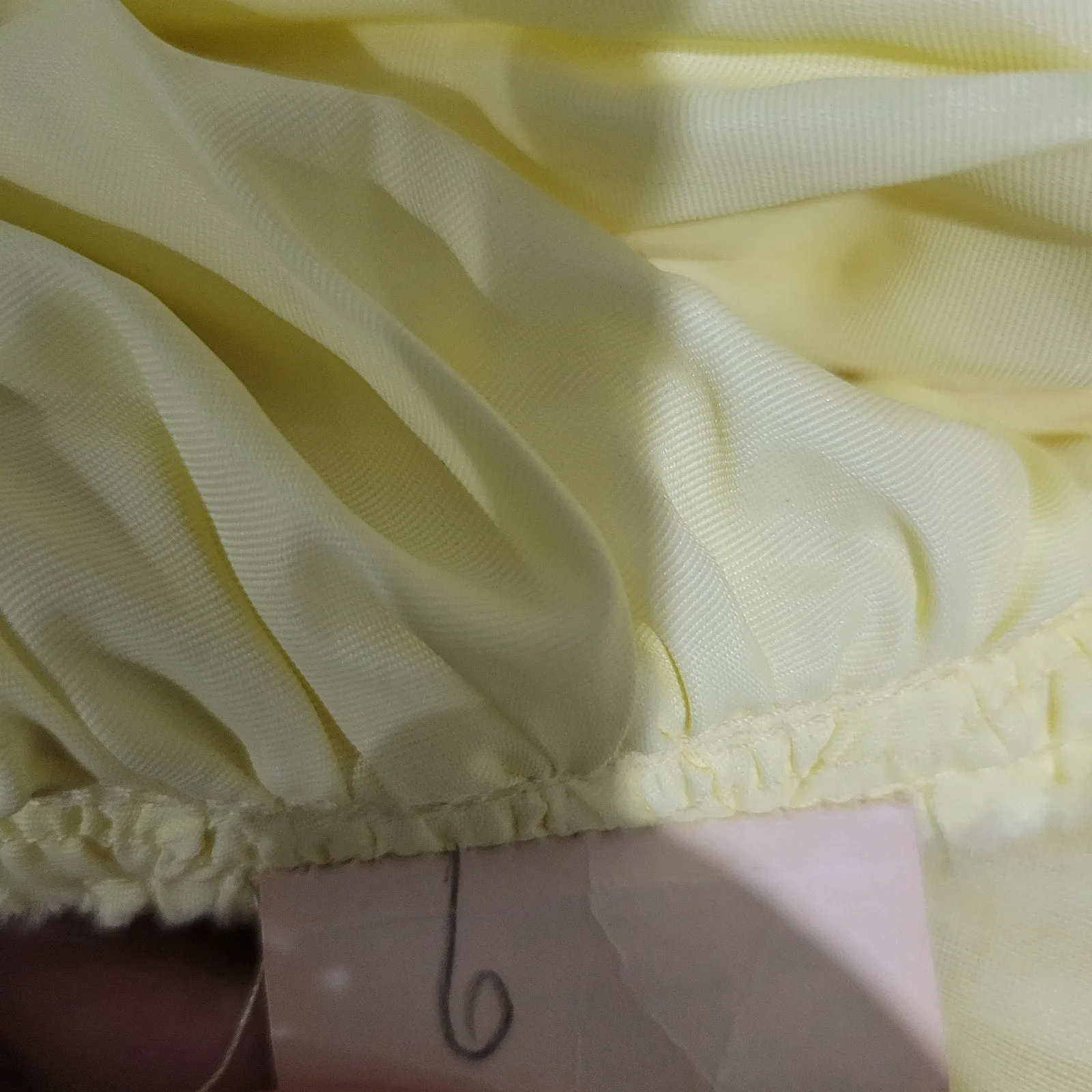Vintage Pastel Yellow Dress Metal Zipper Puff Sleeve Prairie Cotton Voile Sheer Size XS