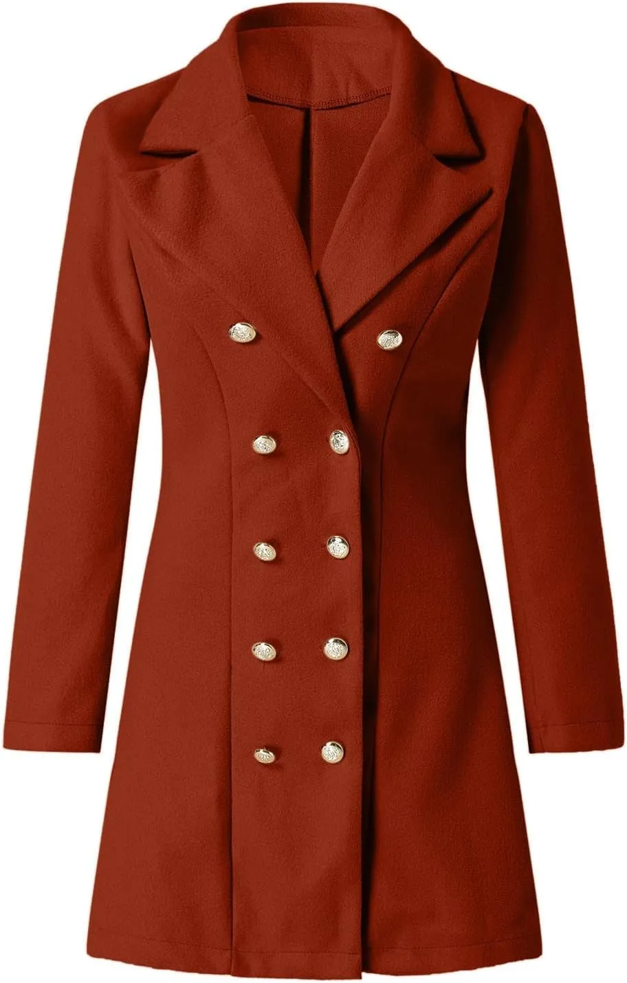 Woman Artificial Wool Elegant Blend Coat Slim Female Long Coat Casual Winter Outfits for Women Cold Weather