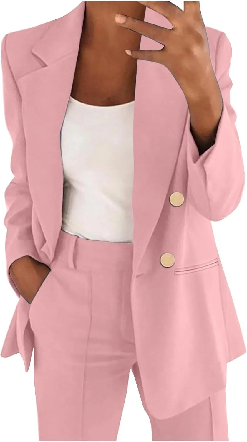 Women Casual Blazer Work Office Open Front Long Sleeve Suit Jacket Blazers for Women Business Casual
