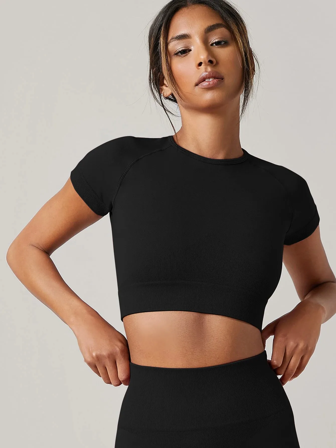 Women Yoga Top Seamless Sport T Shirts Fitness Clothes Short Sleeve Gym Top Running Active Wear