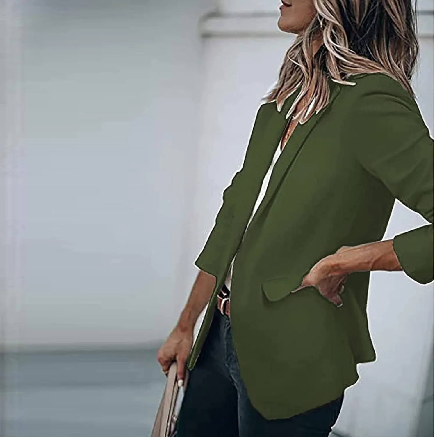Women's Casual Blazer Casual Lapel Open Front Long Sleeve Work Office Suit Jacket Coat Blazers & Suit Jackets