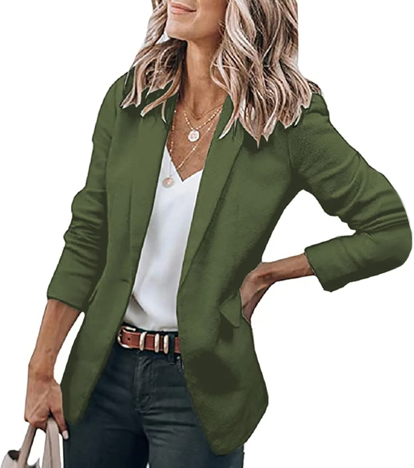 Women's Casual Blazer Casual Lapel Open Front Long Sleeve Work Office Suit Jacket Coat Blazers & Suit Jackets