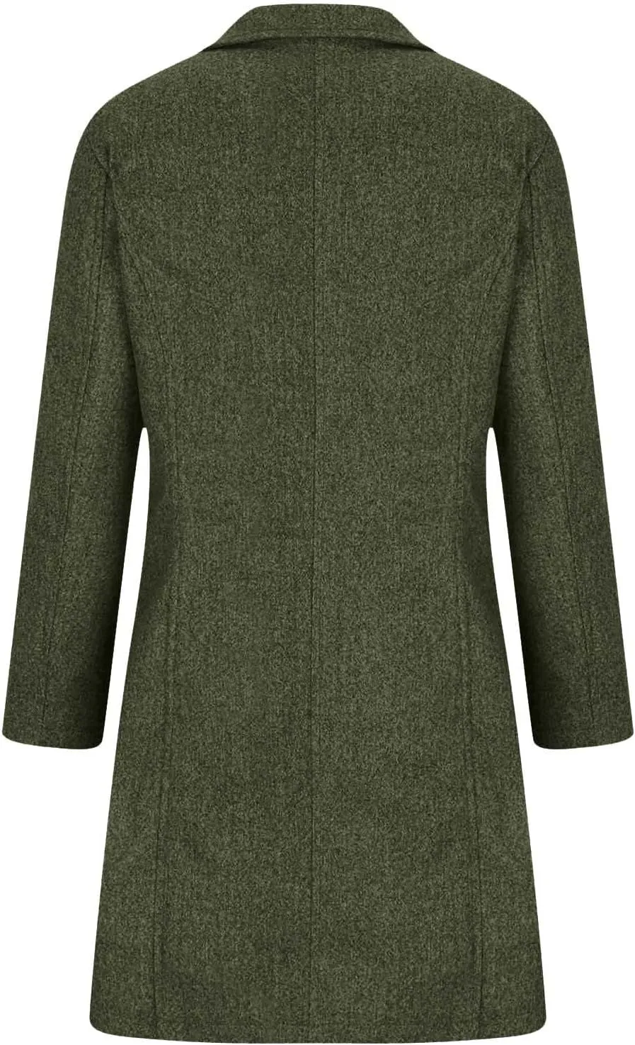Women's Casual Thicken Wool Blend Stand Collar Single Breasted Warm Winter Coat Business Wool Pea Coats for Women