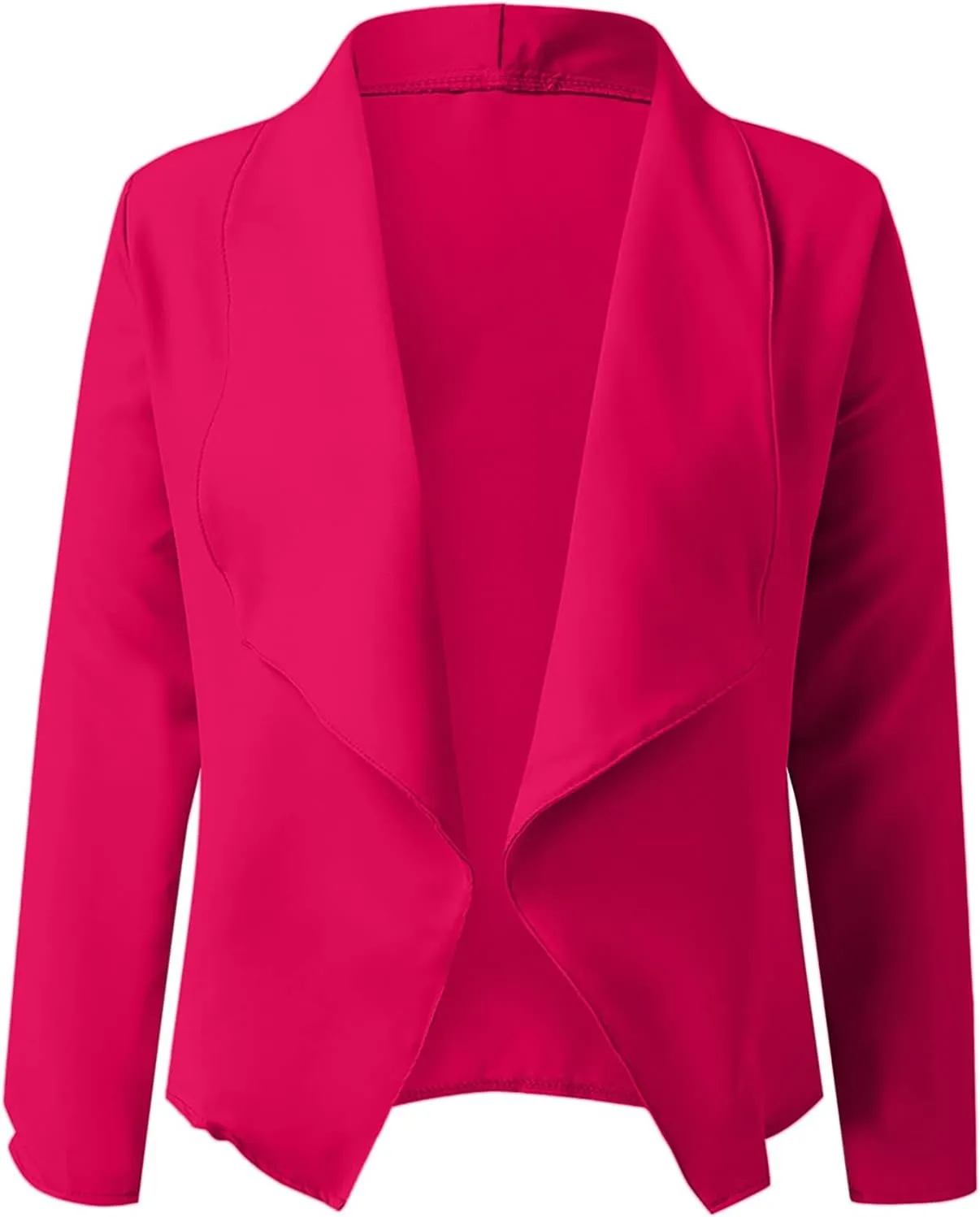 Women's Long Blazer Color Solid Open Front Cardigan Sleeve Casual Jacket Coat Oversized Blazer
