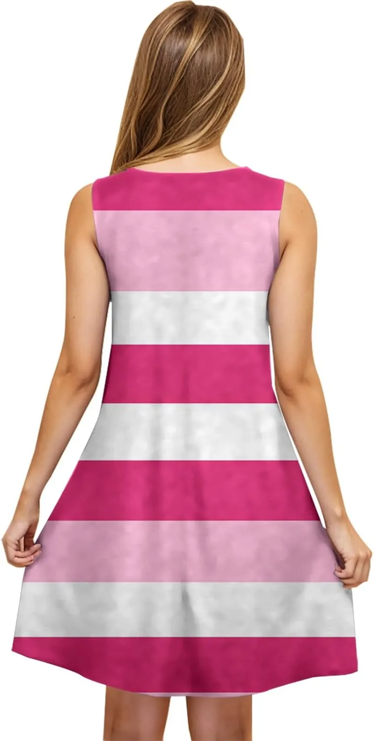 Womens Sleeveless Summer Dresses Swing Dress Aline Mini Dress Vacation Beach Dress Casual Dress