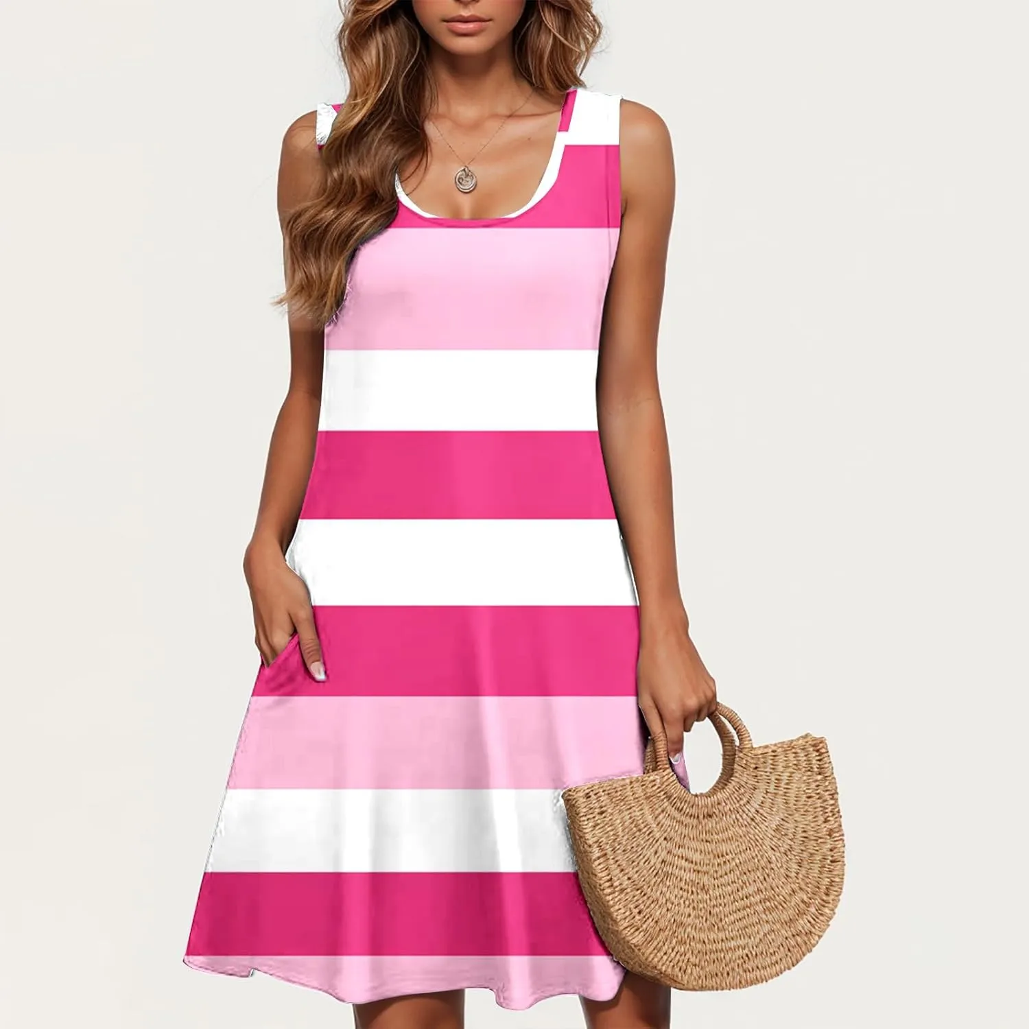 Womens Sleeveless Summer Dresses Swing Dress Aline Mini Dress Vacation Beach Dress Casual Dress
