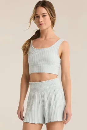 Zoe Rib Tank Bra | Snowflake Blue